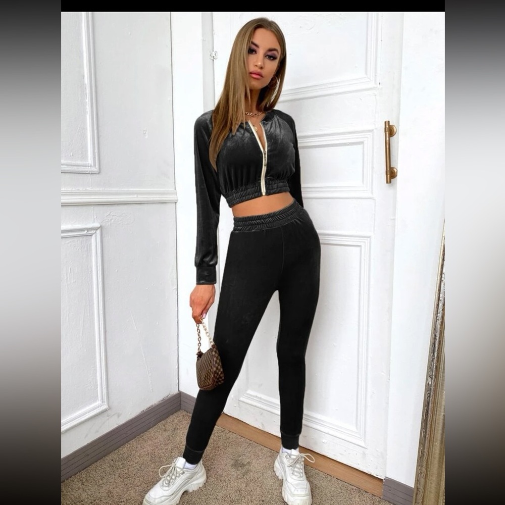 Black Velvet Sweatsuit